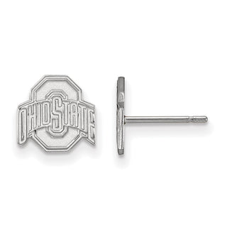 14k White Gold LogoArt The Ohio State University Extra Small Post Earrings