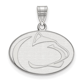 Sterling Silver Rhodium-plated LogoArt Penn State University Lion Medium Pendant