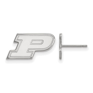 10k White Gold LogoArt Purdue University Letter P Extra Small Post Earrings
