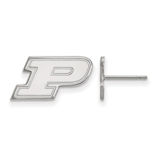 10k White Gold LogoArt Purdue University Letter P Extra Small Post Earrings