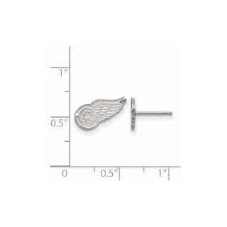 14k White Gold NHL LogoArt Detroit Red Wings Extra Small Post Earrings