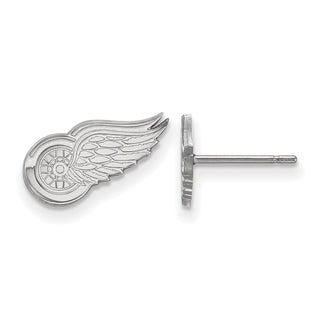 Sterling Silver Rhodium-plated NHL LogoArt Detroit Red Wings Extra Small Post Earrings