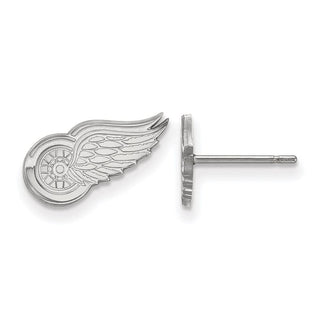 Sterling Silver Rhodium-plated NHL LogoArt Detroit Red Wings Extra Small Post Earrings
