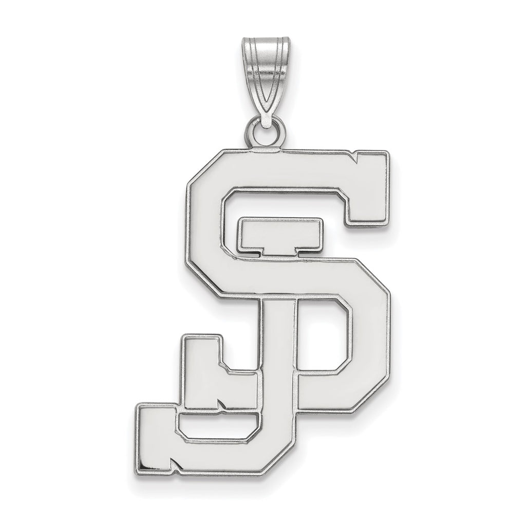 14k White Gold LogoArt San Jose State University S-J Extra Large Penda ...