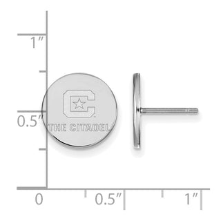 14k White Gold LogoArt The Citadel Small Post Earrings