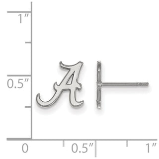 10k White Gold LogoArt University of Alabama Letter A Extra Small Post Earrings