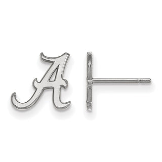 14k White Gold LogoArt University of Alabama Letter A Extra Small Post Earrings