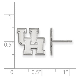 14k White Gold LogoArt University of Houston U-H Small Post Earrings
