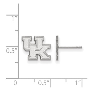 10k White Gold LogoArt University of Kentucky U-K Extra Small Post Earrings