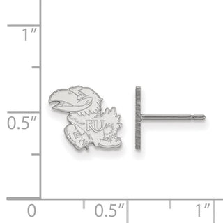 10k White Gold LogoArt University of Kansas Jayhawk Extra Small Post Earrings 1W008UKS