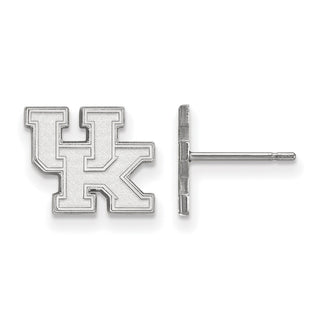 14k White Gold LogoArt University of Kentucky U-K Extra Small Post Earrings