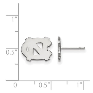 10k White Gold LogoArt University of North Carolina N-C Extra Small Post Earrings