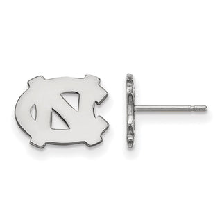 Sterling Silver Rhodium-plated LogoArt University of North Carolina N-C Extra Small Post Earrings
