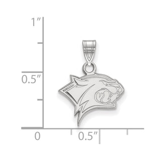 Sterling Silver Rhodium-plated LogoArt University of New Hampshire Wildcat Small Pendant