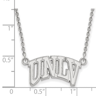 10k White Gold LogoArt University of Nevada-Las Vegas U-N-L-V Small Pendant 18 inch Necklace