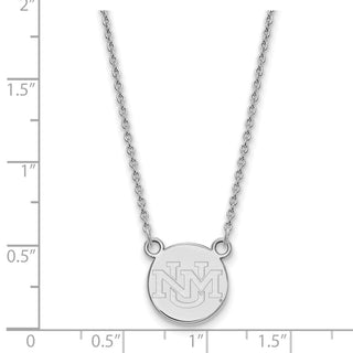 Sterling Silver Rhodium-plated LogoArt University of New Mexico Small Pendant 18 inch Necklace