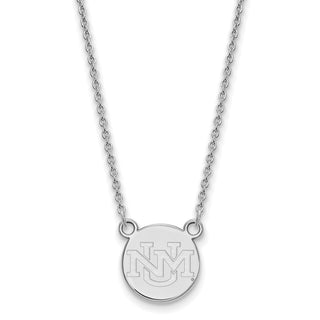 Sterling Silver Rhodium-plated LogoArt University of New Mexico Small Pendant 18 inch Necklace