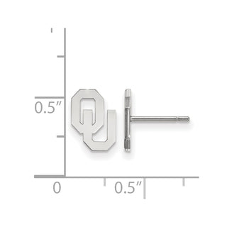14k White Gold LogoArt University of Oklahoma O-U Extra Small Post Earrings