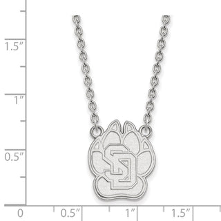 10k White Gold LogoArt University of South Dakota Large Pendant 18 inch Necklace 1W008USD-18