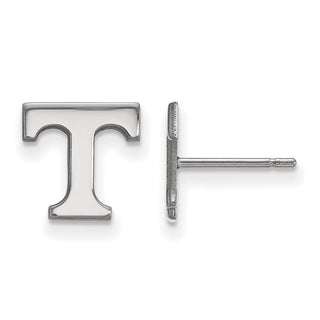 14k White Gold LogoArt University of Tennessee Letter T Extra Small Post Earrings
