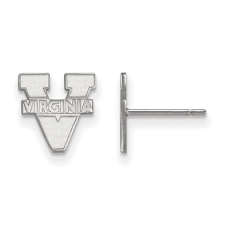 Sterling Silver Rhodium-plated LogoArt University of Virginia Extra Small Post Earrings