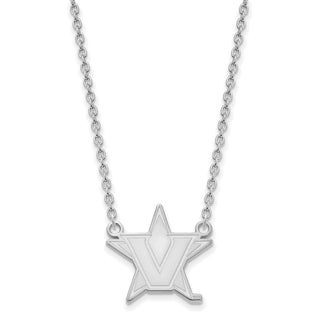 10k White Gold LogoArt Vanderbilt University Large Pendant w/Necklace
