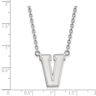 Sterling Silver Rhodium-plated LogoArt Vanderbilt University Large Pendant w/Necklace