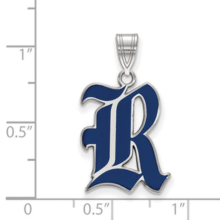 Sterling Silver Rhodium-plated LogoArt Rice University Letter R Large Enameled Pendant