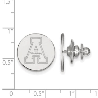 Sterling Silver Rhodium-plated LogoArt Appalachian State University Lapel Pin
