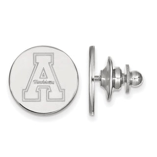 Sterling Silver Rhodium-plated LogoArt Appalachian State University Lapel Pin