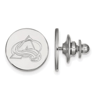 Sterling Silver Rhodium-plated NHL LogoArt Colorado Avalanche Lapel Pin