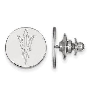 Sterling Silver Rhodium-plated LogoArt Arizona State University Pitchfork Lapel Pin