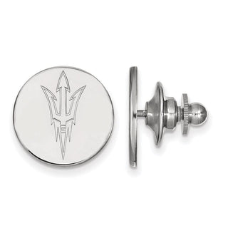 Sterling Silver Rhodium-plated LogoArt Arizona State University Pitchfork Lapel Pin