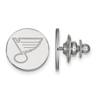 Sterling Silver Rhodium-plated NHL LogoArt St. Louis Blues Lapel Pin