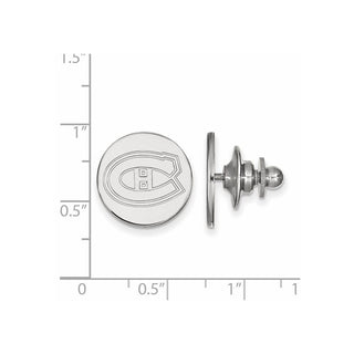 Sterling Silver Rhodium-plated NHL LogoArt Montreal Canadiens Lapel Pin