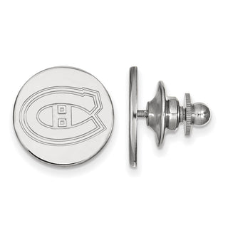 Sterling Silver Rhodium-plated NHL LogoArt Montreal Canadiens Lapel Pin