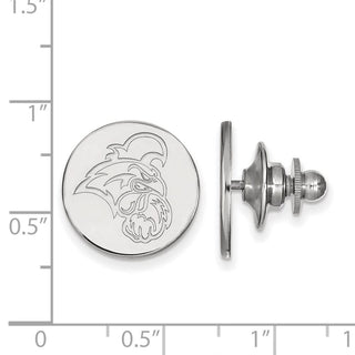 Sterling Silver Rhodium-plated LogoArt Coastal Carolina University Chanticleer Lapel Pin