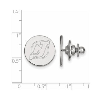 14k White Gold NHL LogoArt New Jersey Devils Lapel Pin