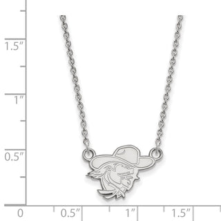 Sterling Silver Rhodium-plated LogoArt Eastern Kentucky University E-K-U Small Pendant 18 inch Necklace