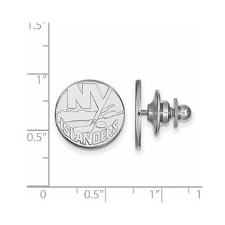 Sterling Silver Rhodium-plated NHL LogoArt New York Islanders Lapel Pin