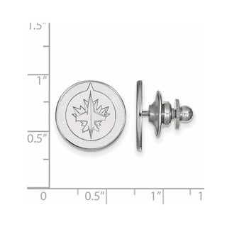 14k White Gold NHL LogoArt Winnipeg Jets Lapel Pin