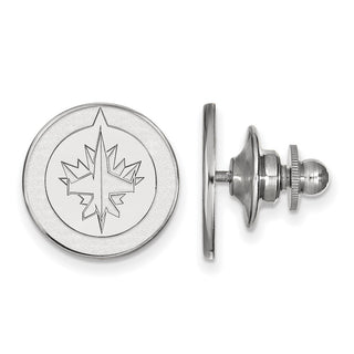 Sterling Silver Rhodium-plated NHL LogoArt Winnipeg Jets Lapel Pin