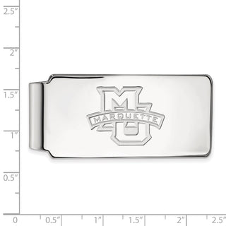 Sterling Silver Rhodium-plated LogoArt Marquette University Money Clip