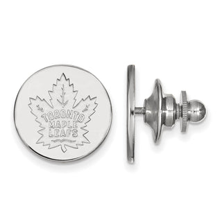 Sterling Silver Rhodium-plated NHL LogoArt Toronto Maple Leafs Lapel Pin