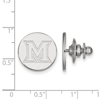 14k White Gold LogoArt Miami University Ohio Letter M Lapel Pin