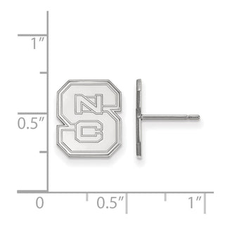 10k White Gold LogoArt North Carolina State University N-C-S Small Post Earrings