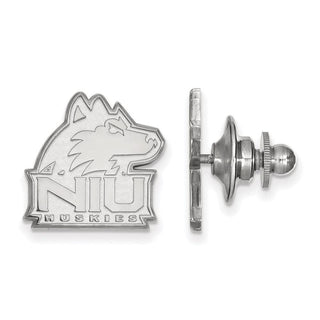 Sterling Silver Rhodium-plated LogoArt Northern Illinois University N-I-U Huskies Lapel Pin