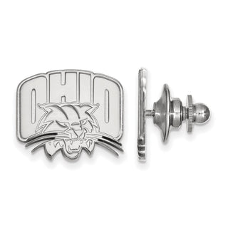 Sterling Silver Rhodium-plated LogoArt Ohio University Lapel Pin