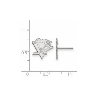 14k White Gold NHL LogoArt Pittsburgh Penguins Small Post Earrings