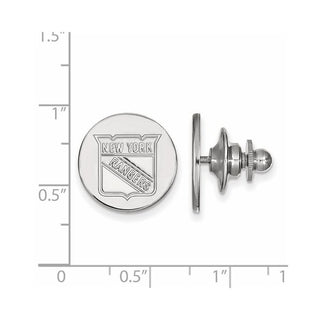 14k White Gold NHL LogoArt New York Rangers Lapel Pin